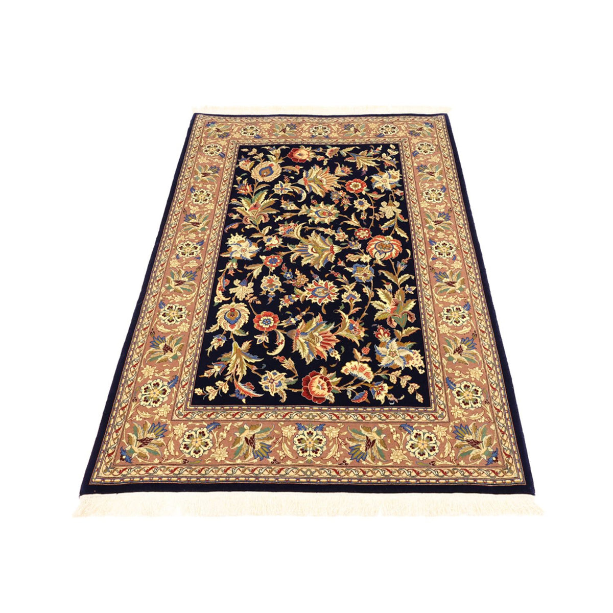 Persisk tæppe - Isfahan - Premium - 151 x 101 cm - mørkeblå