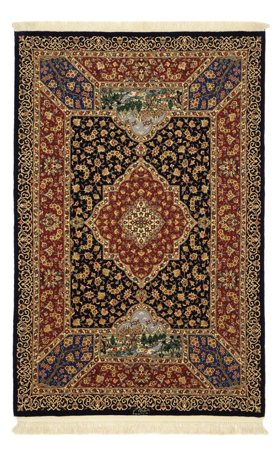 Persisk tæppe - Ghom - 154 x 100 cm - mørk beige