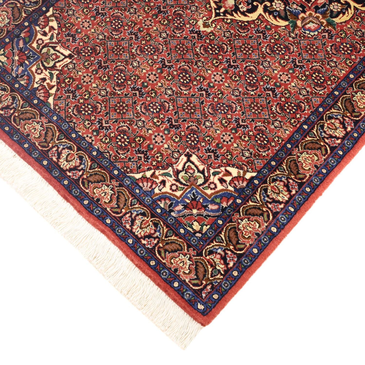 Persisk tæppe - Bijar - 136 x 71 cm - mørkerød