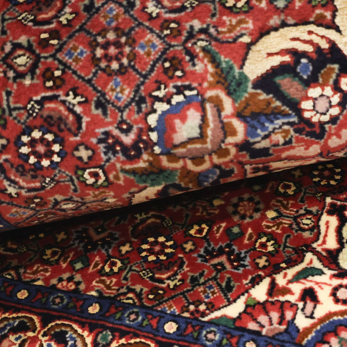 Persisk tæppe - Bijar - 136 x 71 cm - mørkerød