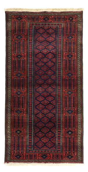 Løber Baluch-tæppe - 188 x 99 cm - mørkerød