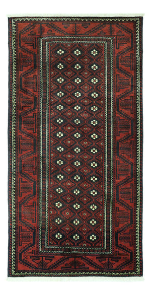 Løber Baluch-tæppe - 198 x 103 cm - mørkerød