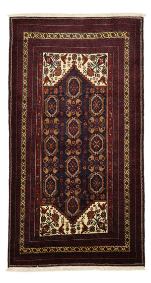 Baluch-tæppe - 210 x 115 cm - mørkerød