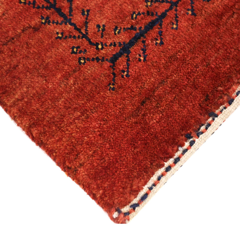 Gabbeh Tæppe - Loribaft Persisk - 115 x 82 cm - mørkerød