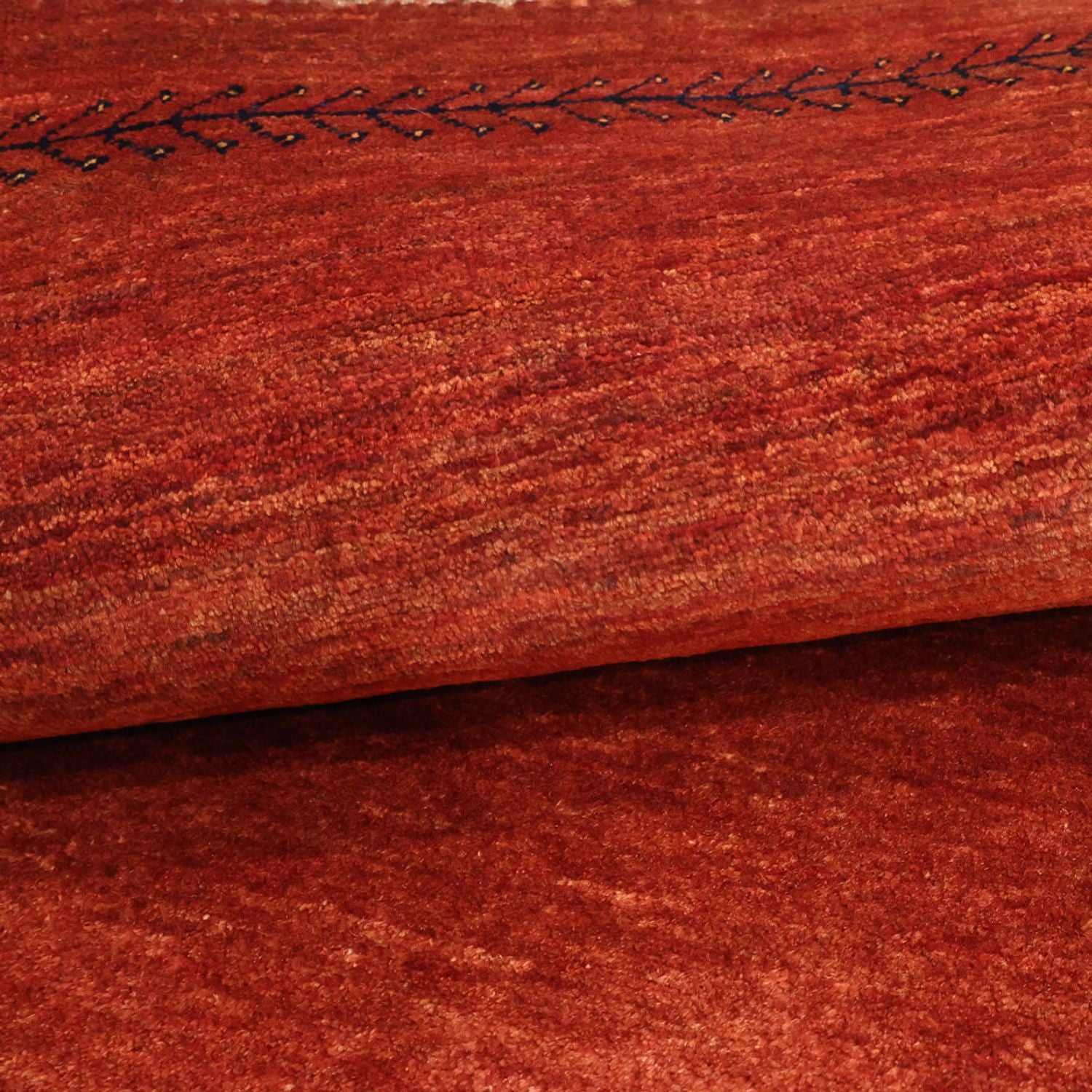 Gabbeh Tæppe - Loribaft Persisk - 115 x 82 cm - mørkerød