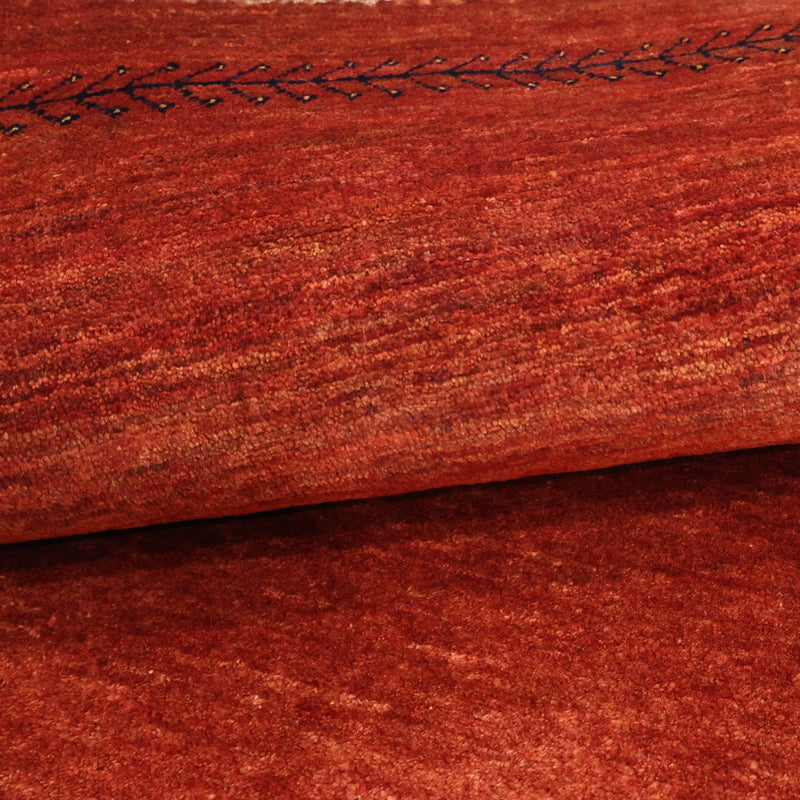 Gabbeh Tæppe - Loribaft Persisk - 115 x 82 cm - mørkerød