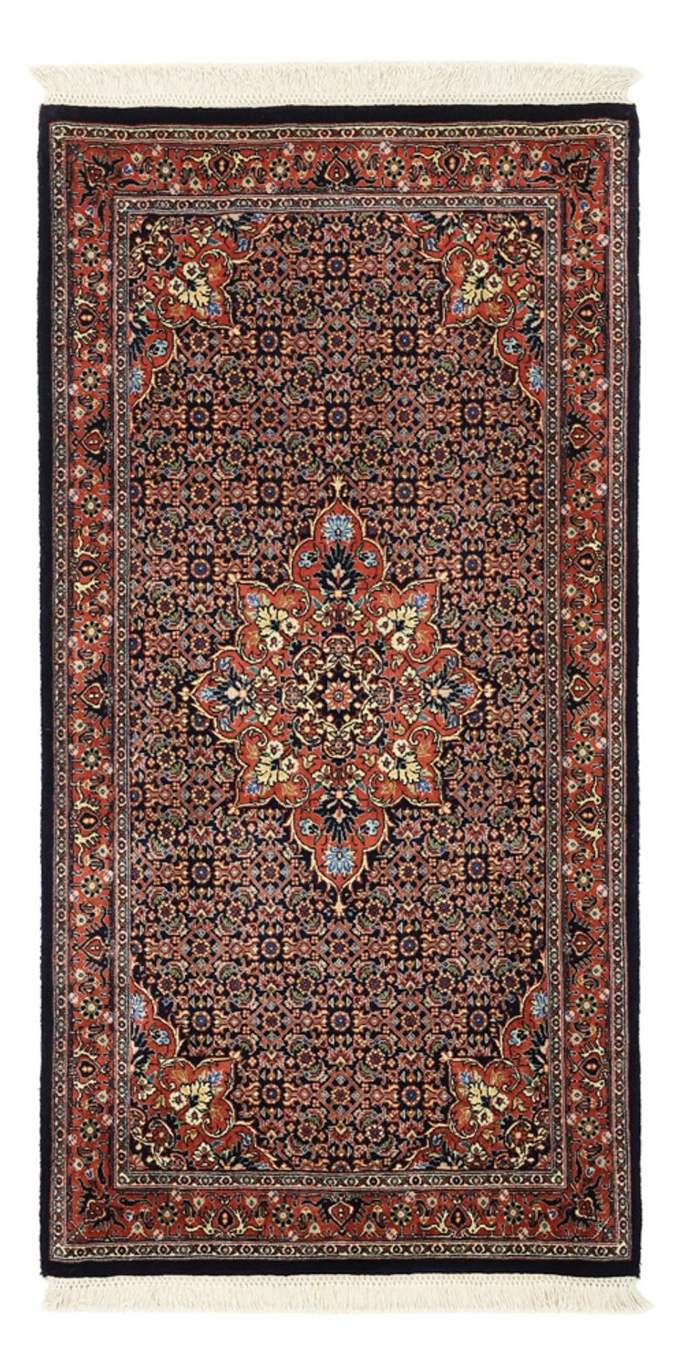 Persisk tæppe - Bijar - 144 x 75 cm - mørkerød