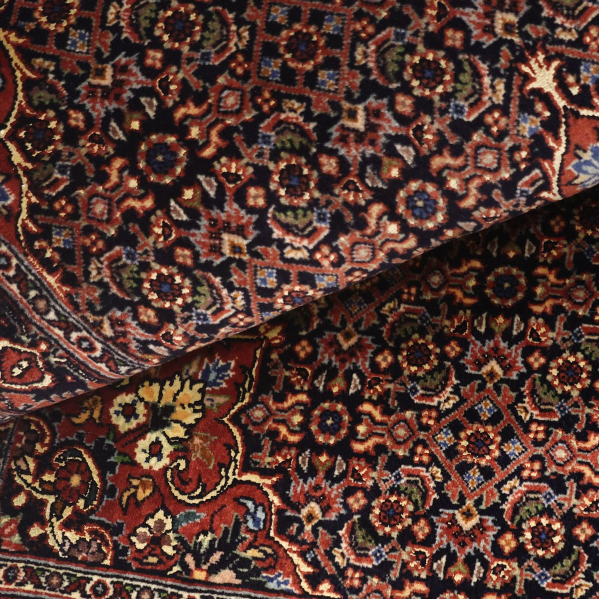 Persisk tæppe - Bijar - 144 x 75 cm - mørkerød