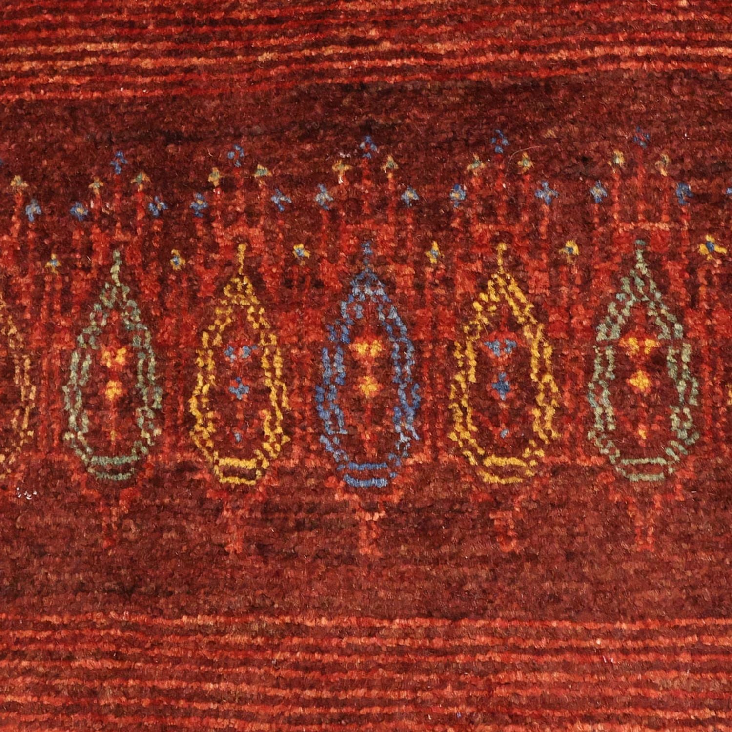 Gabbeh-tæppe - Kashkuli Persisk - 131 x 82 cm - mørkerød
