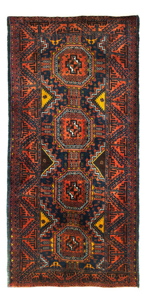 Løber Baluch-tæppe - 198 x 98 cm - mørkerød