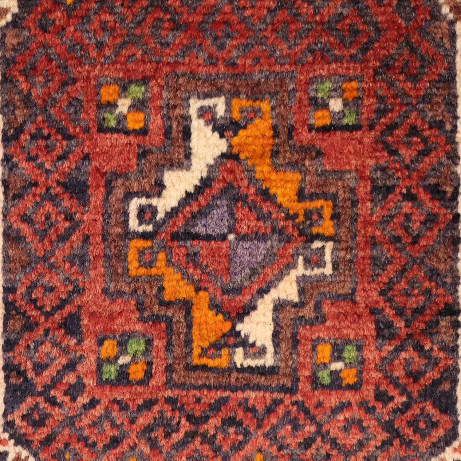 Løber Baluch-tæppe - 194 x 98 cm - mørkerød