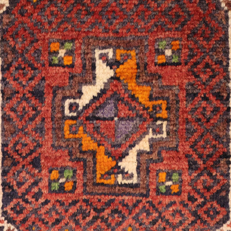 Løber Baluch-tæppe - 194 x 98 cm - mørkerød