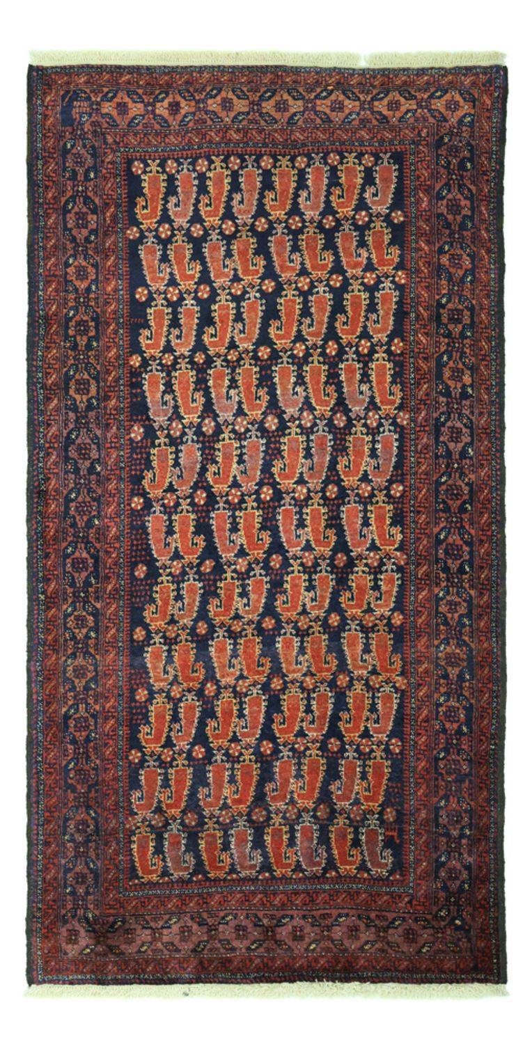 Løber Baluch-tæppe - 194 x 100 cm - mørkerød
