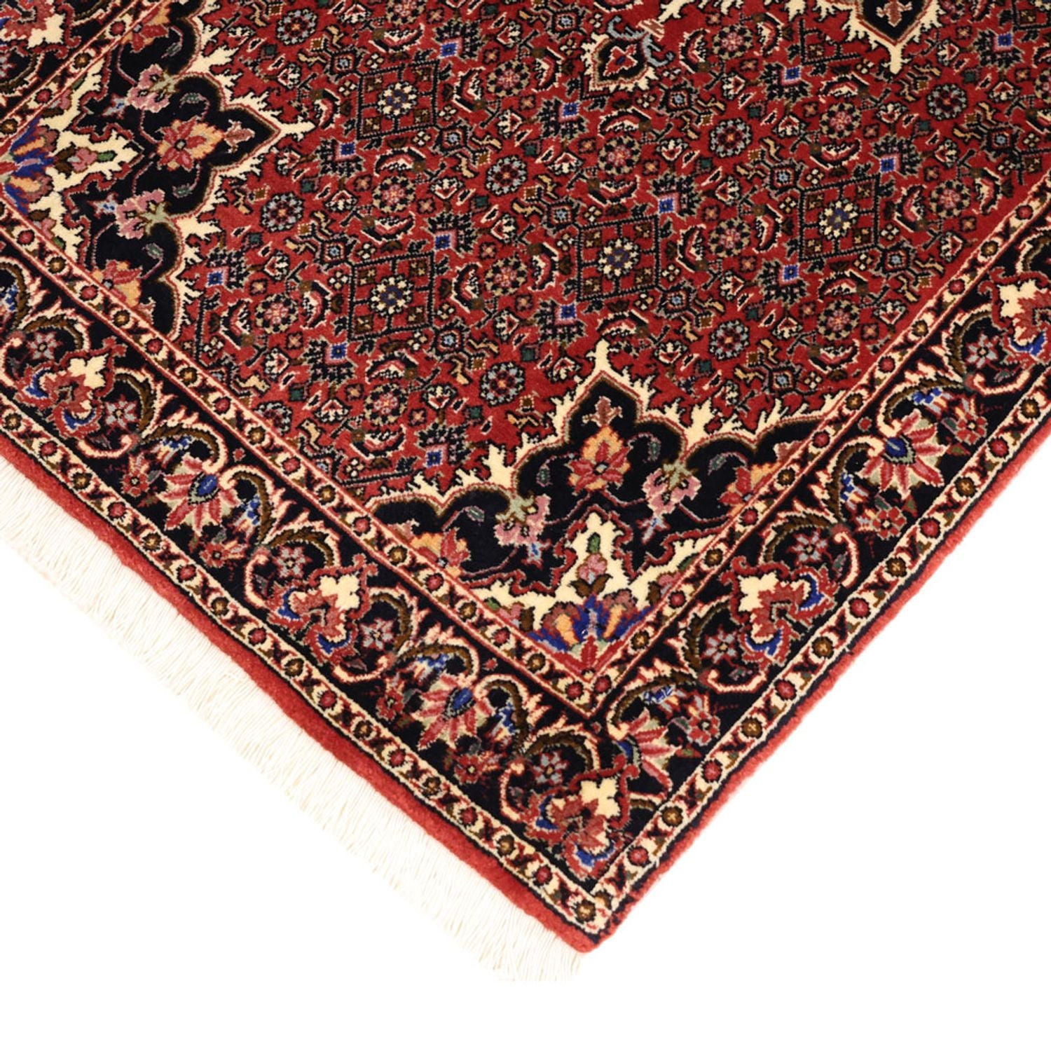 Persisk tæppe - Bijar - 144 x 73 cm - mørkerød