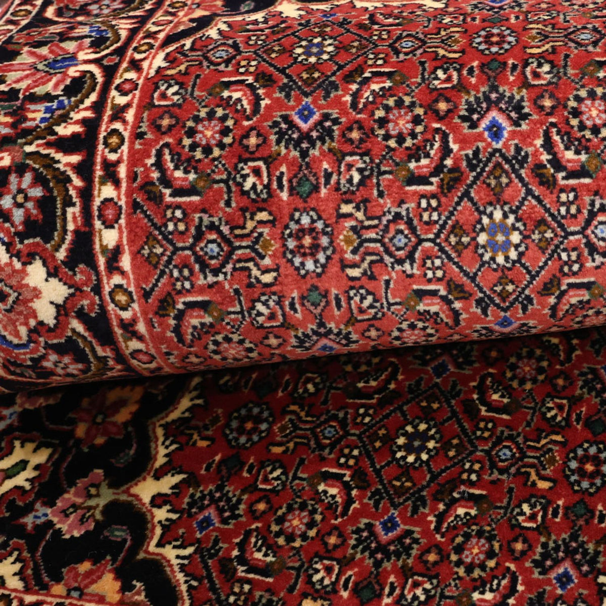 Persisk tæppe - Bijar - 144 x 73 cm - mørkerød