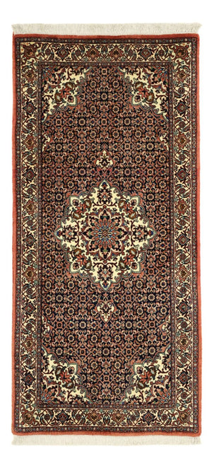 Persisk tæppe - Bijar - Royal - 149 x 69 cm - mørkerød
