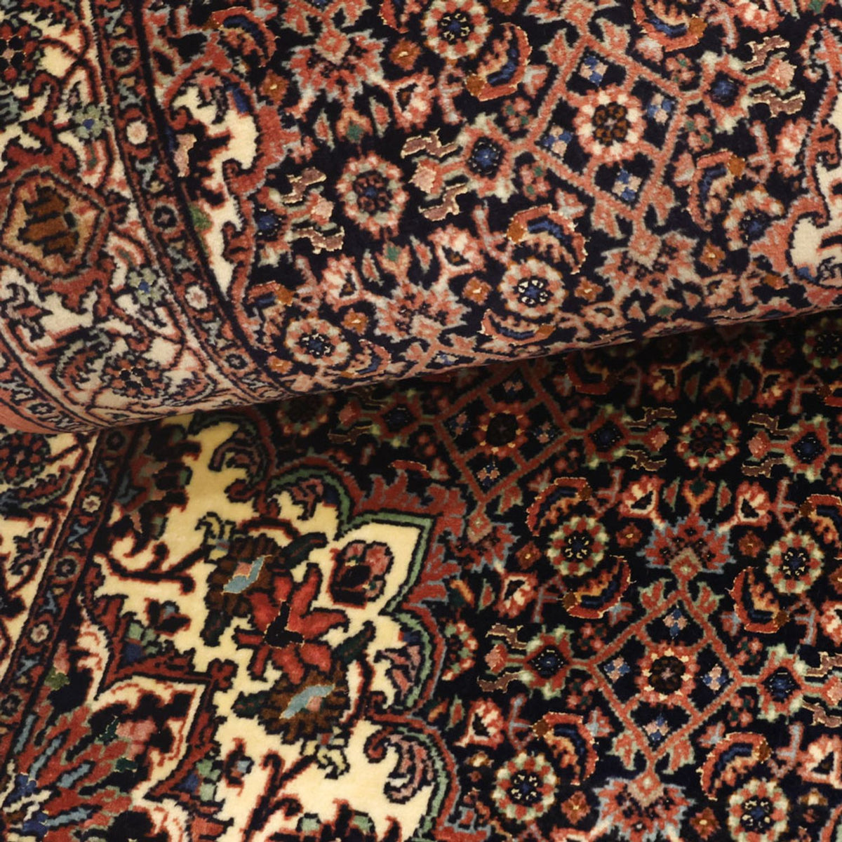 Persisk tæppe - Bijar - Royal - 149 x 69 cm - mørkerød