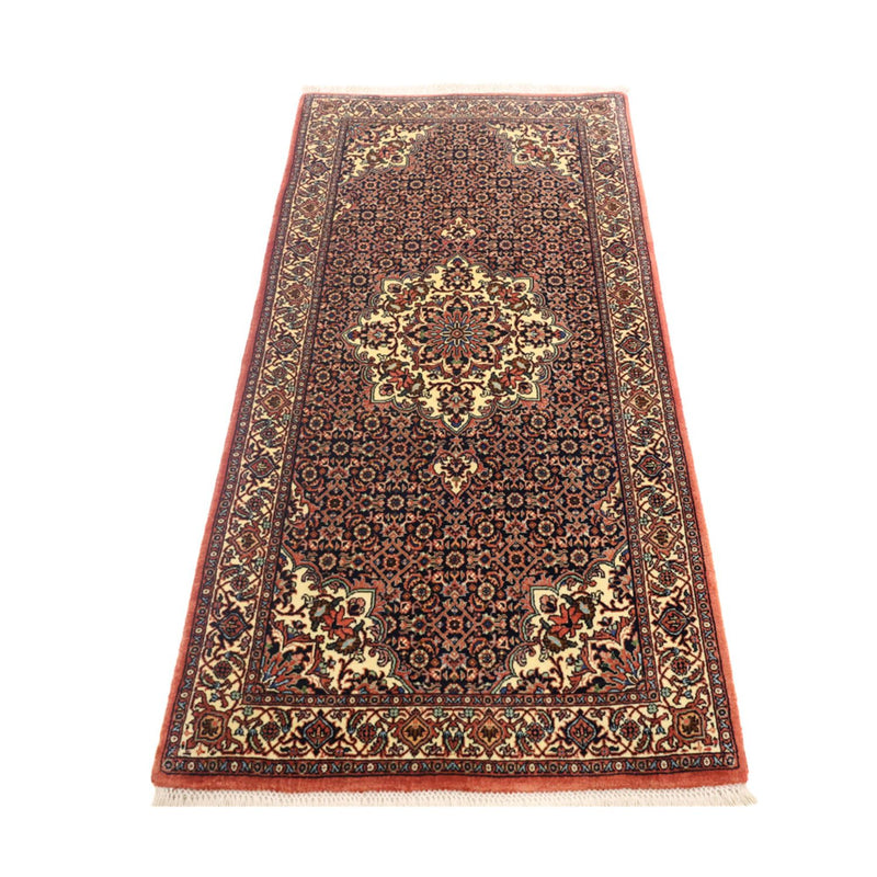 Persisk tæppe - Bijar - Royal - 149 x 69 cm - mørkerød