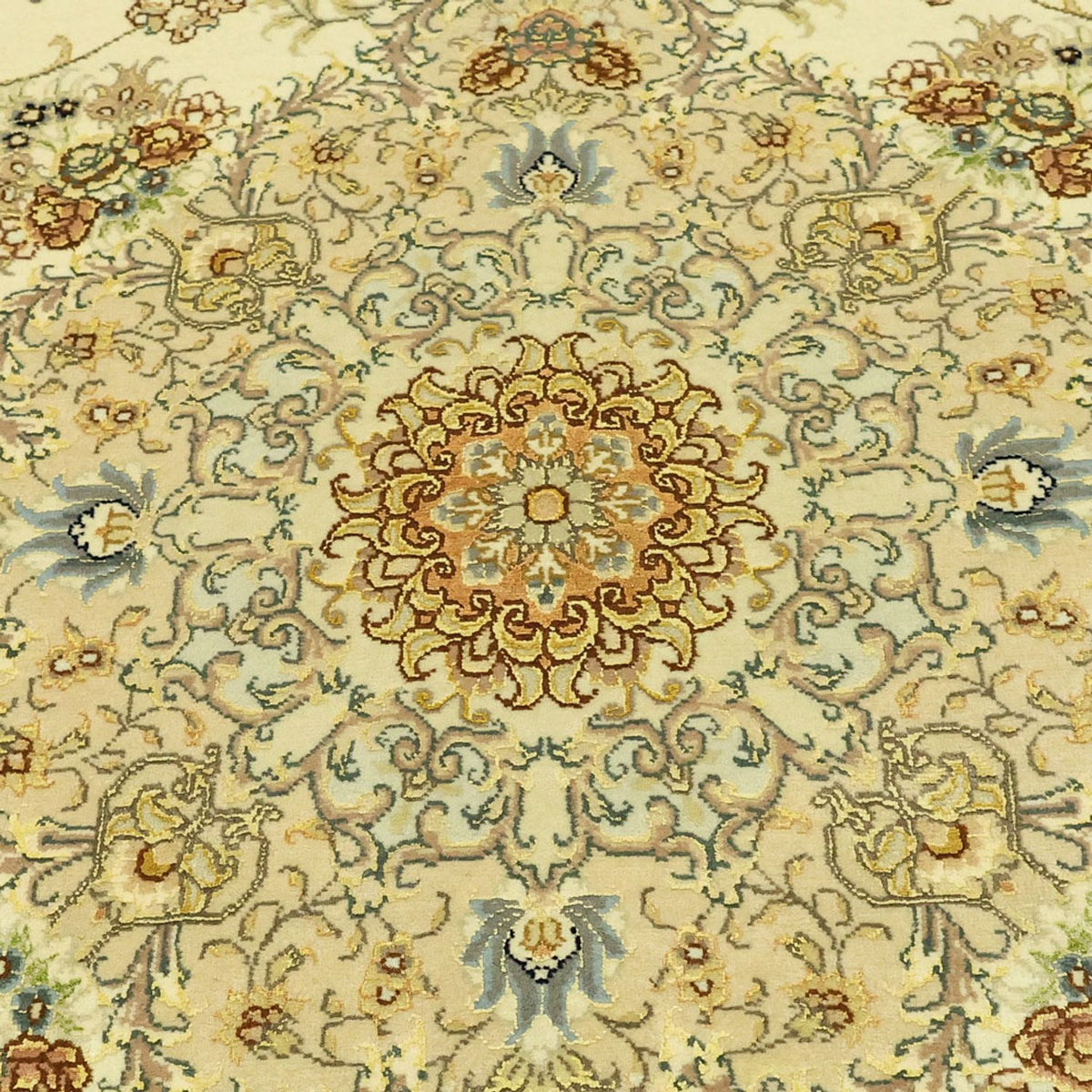 Persisk tæppe - Tabriz - Premium - Halskæde af silke - 206 x 145 cm - beige