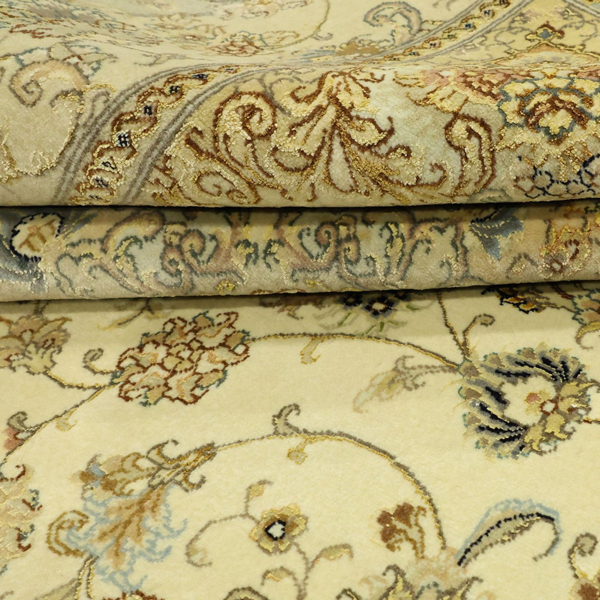 Persisk tæppe - Tabriz - Premium - Halskæde af silke - 206 x 145 cm - beige