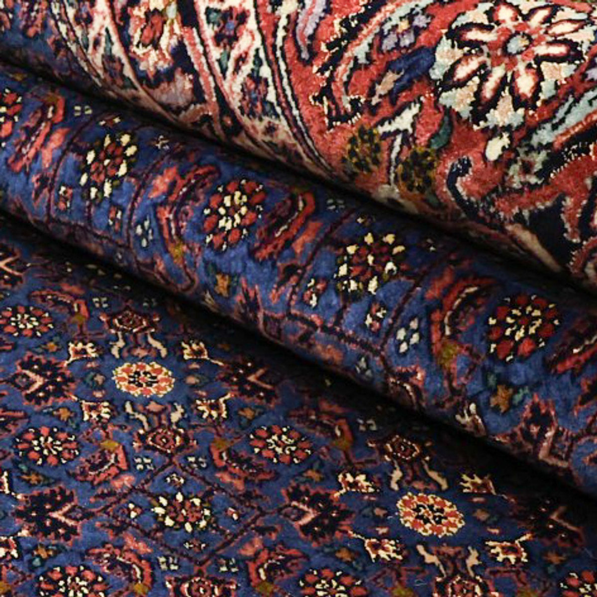 Persisk tæppe - Bijar - Royal - 286 x 255 cm - mørkeblå