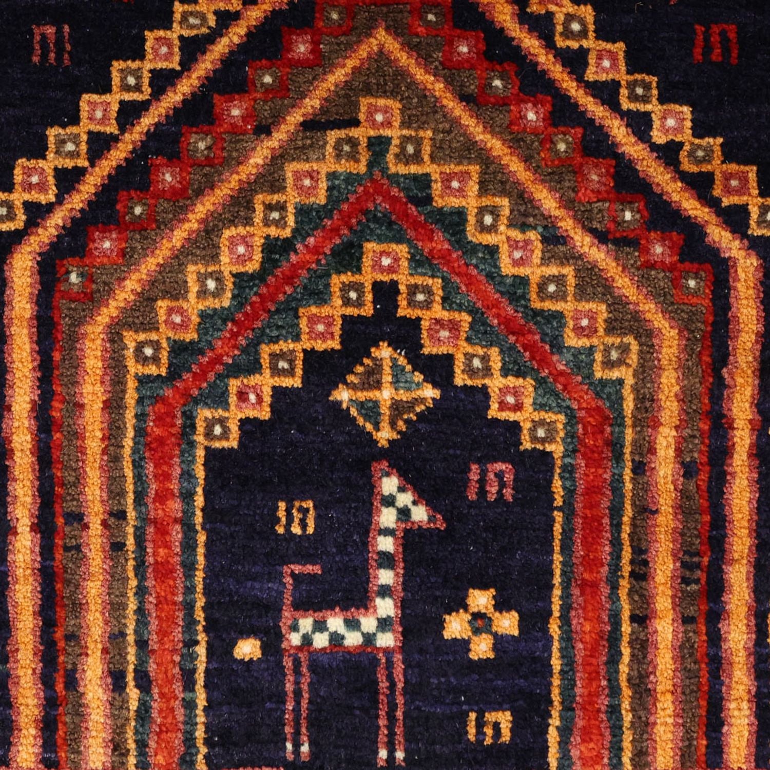 Løber Baluch-tæppe - 251 x 128 cm - mørkerød
