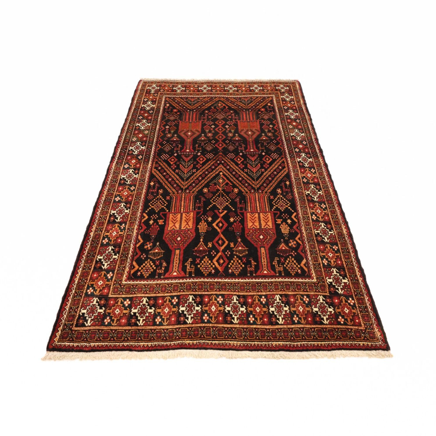 Baluch-tæppe - 219 x 119 cm - mørkerød