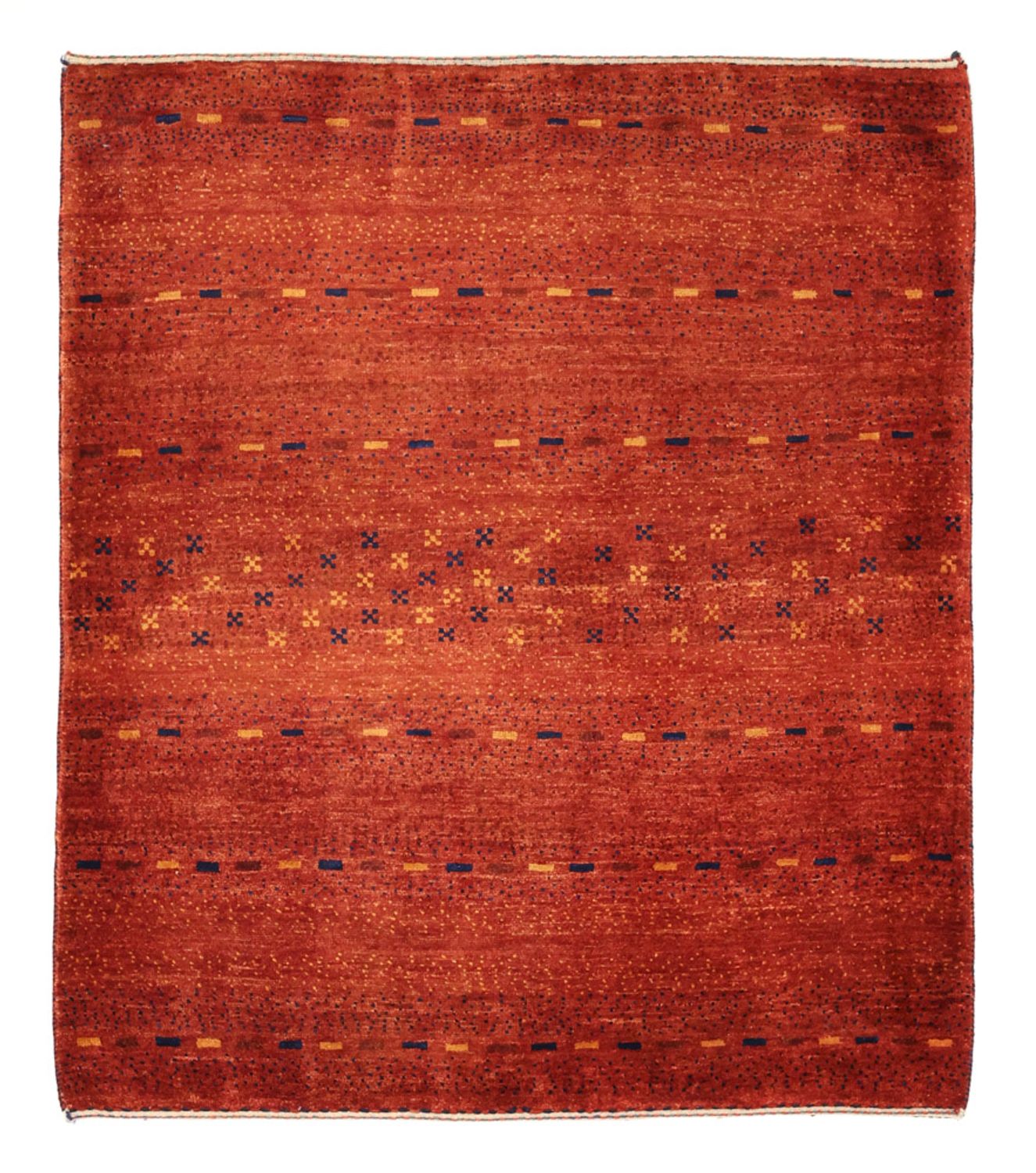 Gabbeh-tæppe - Kashkuli Persisk firkantet  - 111 x 101 cm - mørkerød