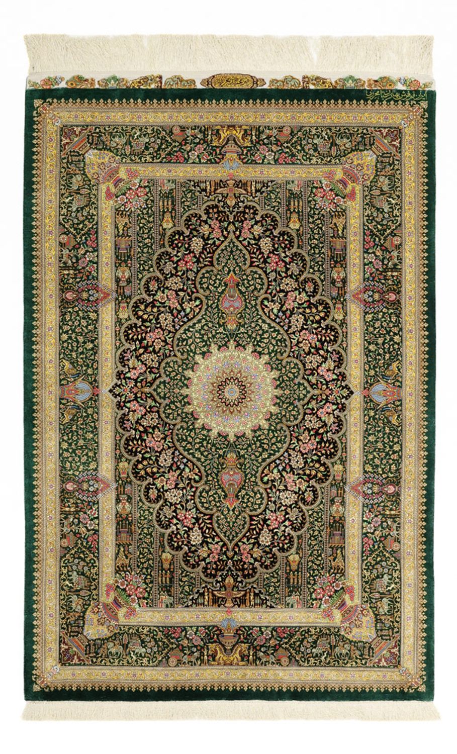 Persisk tæppe - Ghom - Royal - 156 x 99 cm - mørk beige