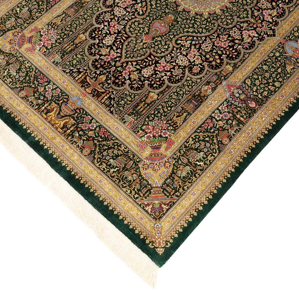 Persisk tæppe - Ghom - Royal - 156 x 99 cm - mørk beige