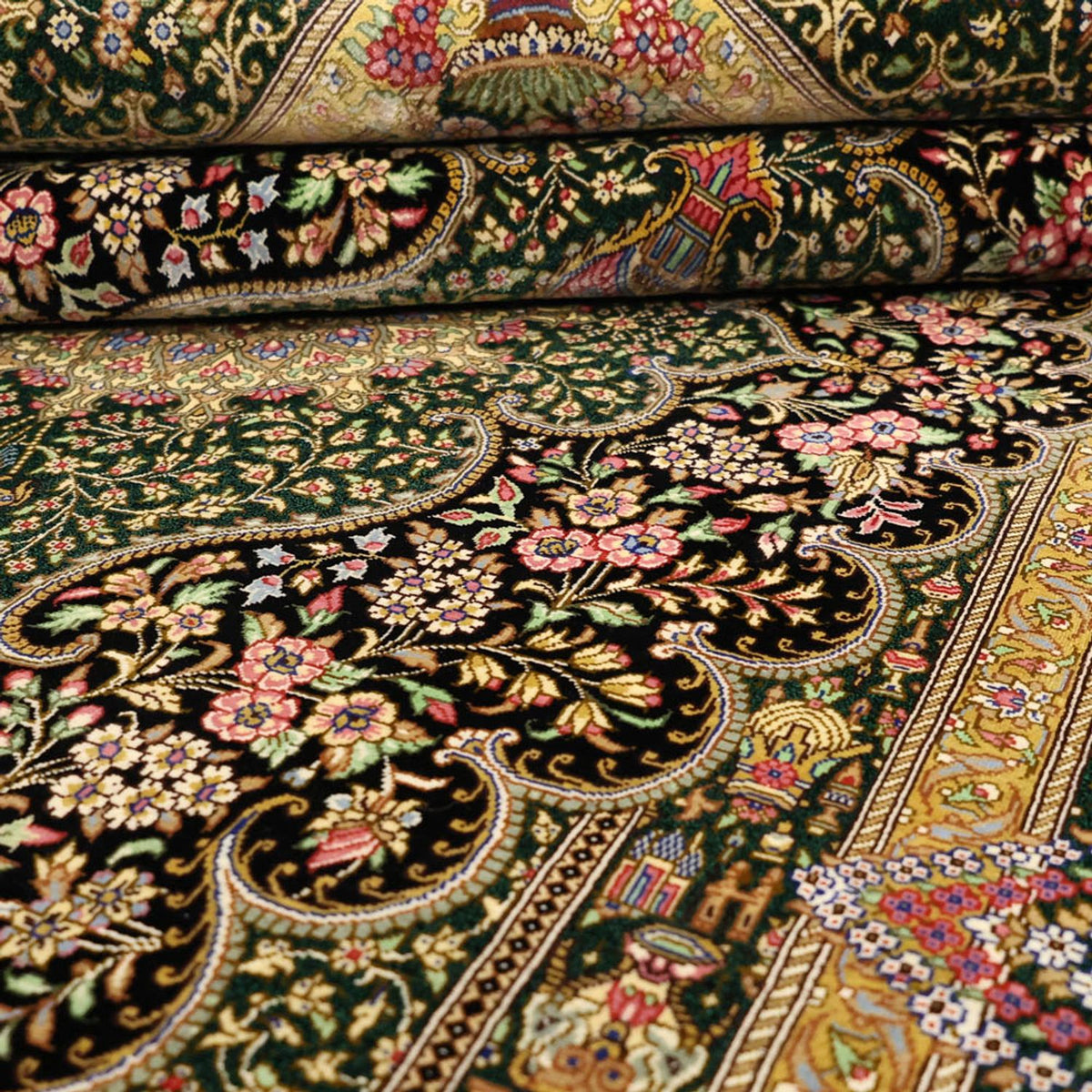 Persisk tæppe - Ghom - Royal - 156 x 99 cm - mørk beige