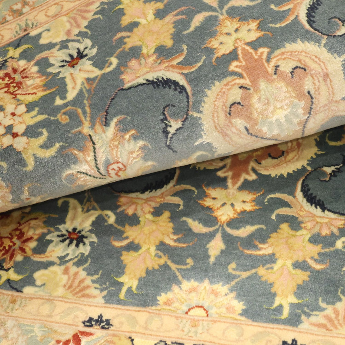 Persisk tæppe - Tabriz - Royal - 118 x 81 cm - lyseblå