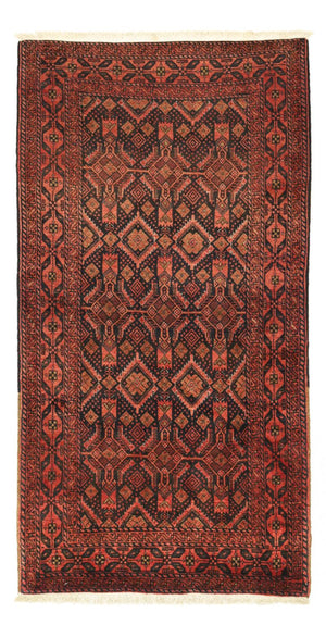 Løber Baluch-tæppe - 205 x 105 cm - mørkerød