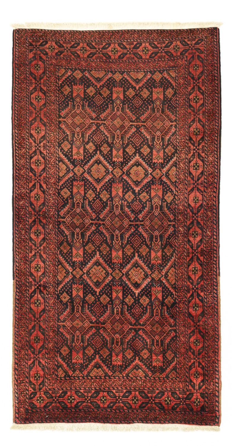 Løber Baluch-tæppe - 205 x 105 cm - mørkerød