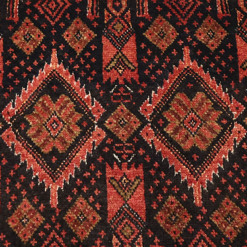 Løber Baluch-tæppe - 205 x 105 cm - mørkerød