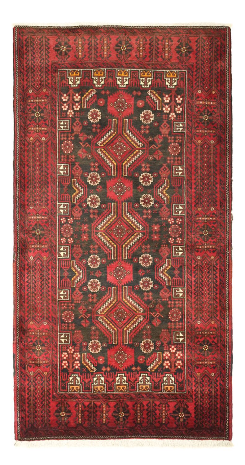 Løber Baluch-tæppe - 210 x 105 cm - mørkerød