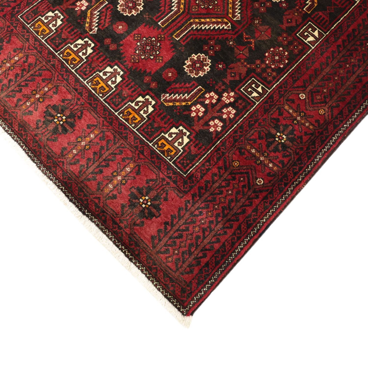 Løber Baluch-tæppe - 210 x 105 cm - mørkerød