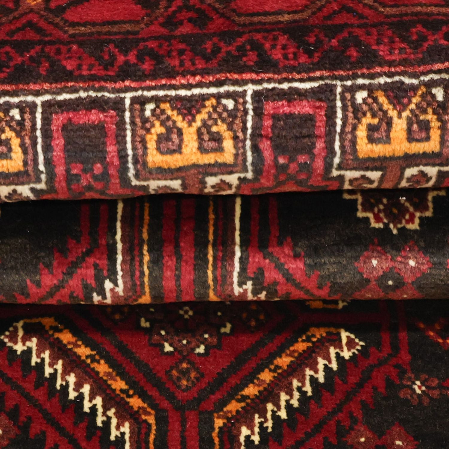 Løber Baluch-tæppe - 210 x 105 cm - mørkerød