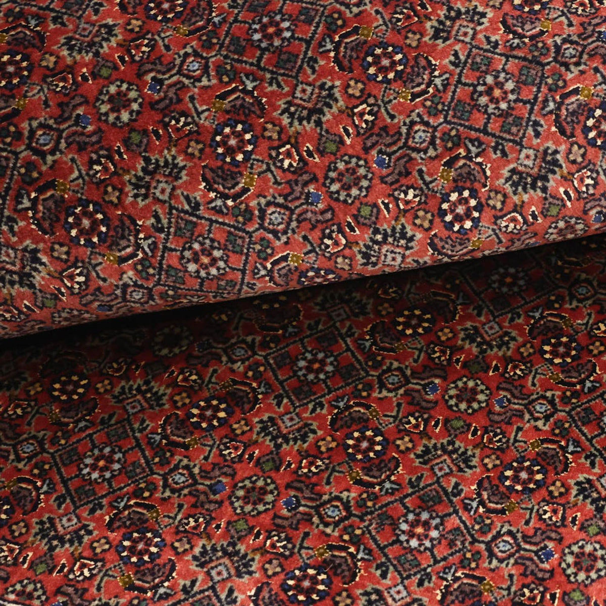 Persisk tæppe - Bijar - 147 x 92 cm - mørkerød