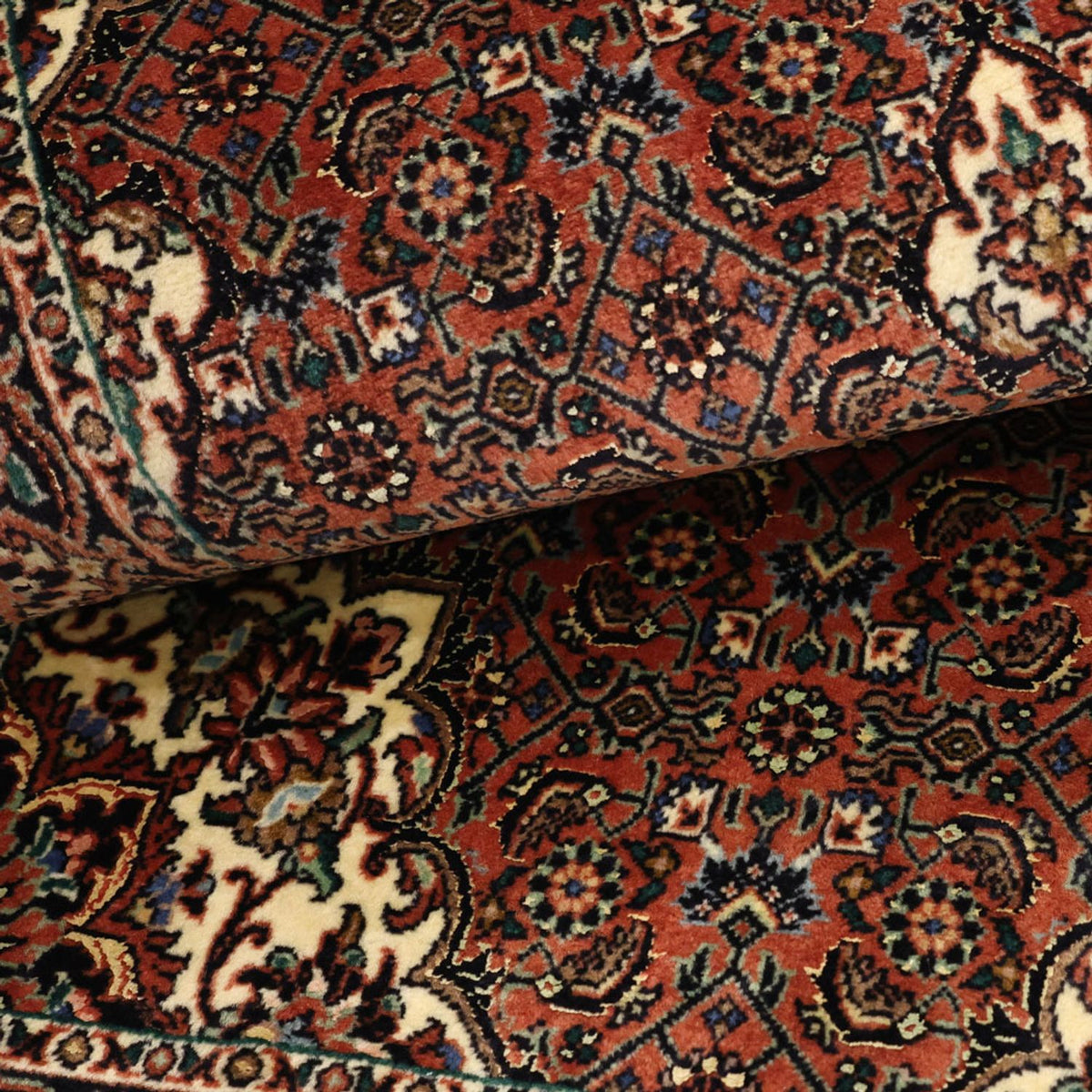 Persisk tæppe - Bijar - 141 x 71 cm - mørkerød