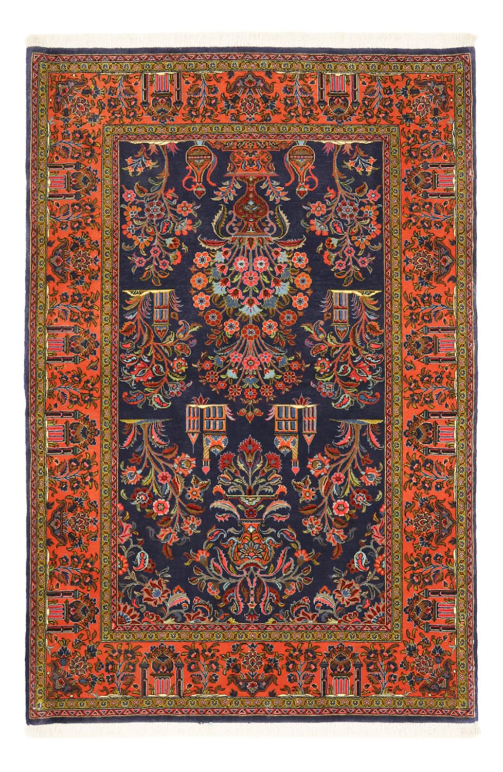 Persisk tæppe - Classic - 161 x 110 cm - mørkeblå