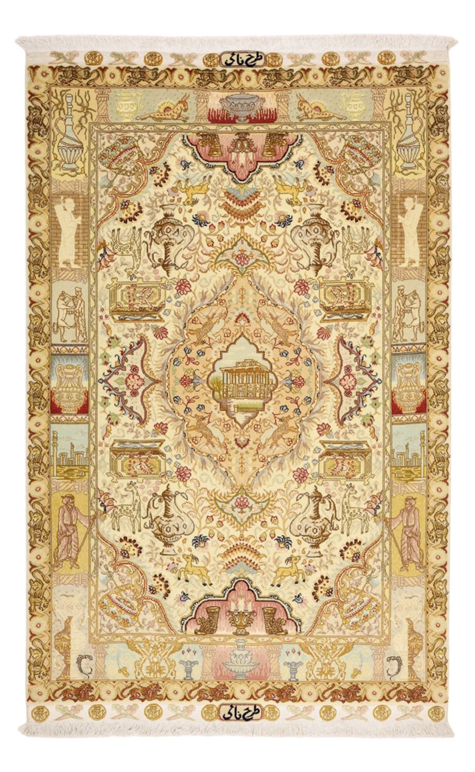 Persisk tæppe - Tabriz - Royal - 160 x 101 cm - beige