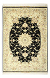 Tabriz - 50 Raj Tæppe 99x152cm - Persisk tæppe - Rektangulær / Mørkeblå / 99 x 152 cm Rektangulær