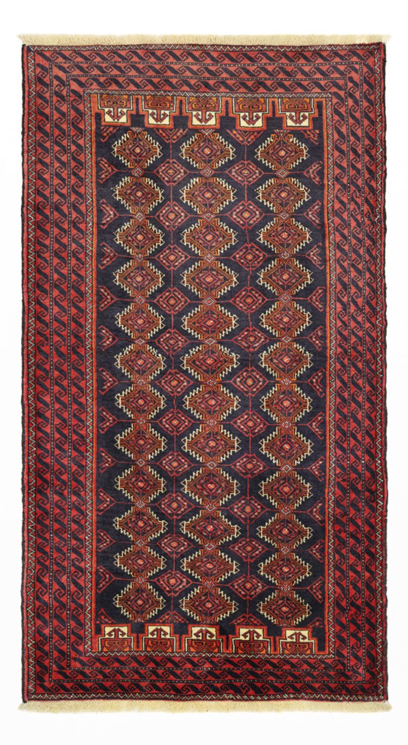 Løber Baluch-tæppe - 197 x 106 cm - mørkerød