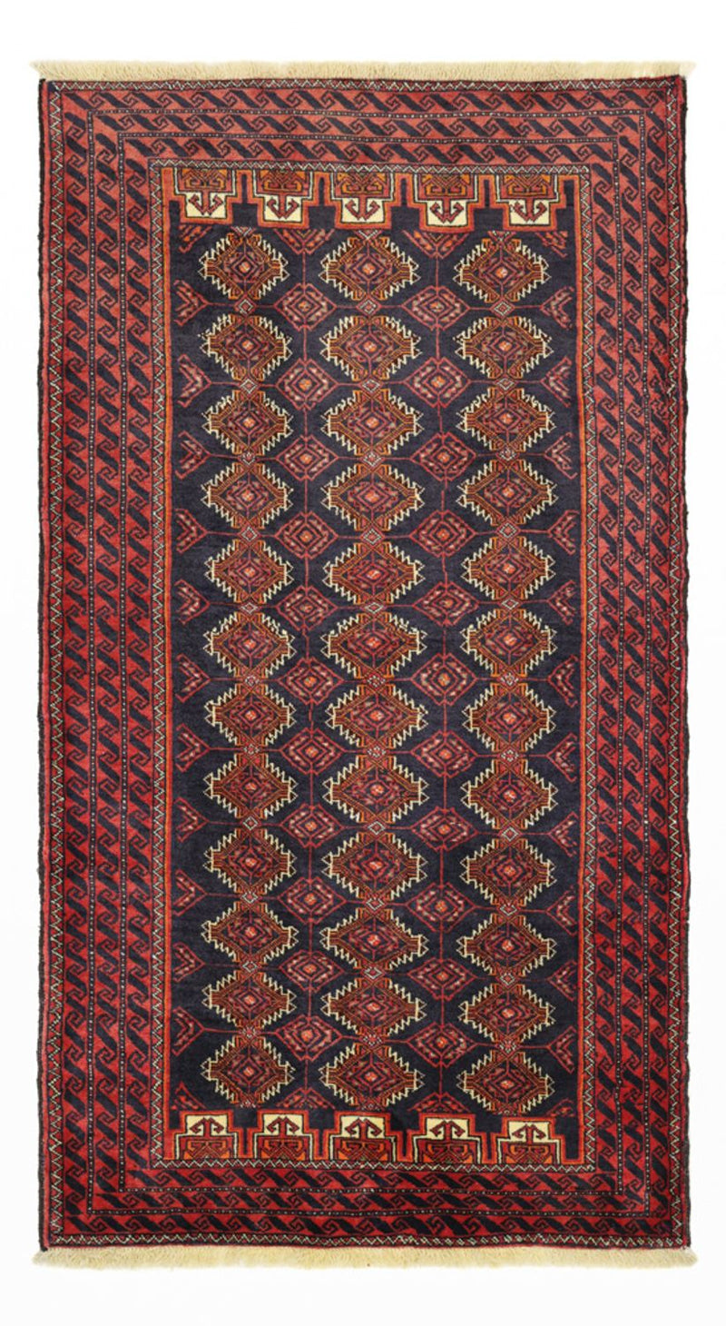 Løber Baluch-tæppe - 197 x 106 cm - mørkerød