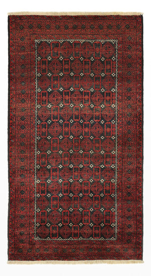 Løber Baluch-tæppe - 196 x 107 cm - mørkerød