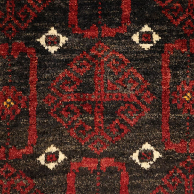 Løber Baluch-tæppe - 196 x 107 cm - mørkerød