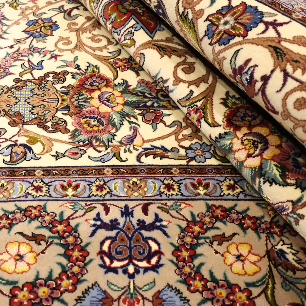 Persisk tæppe - Isfahan - Premium - Halskæde af silke - 171 x 111 cm - beige