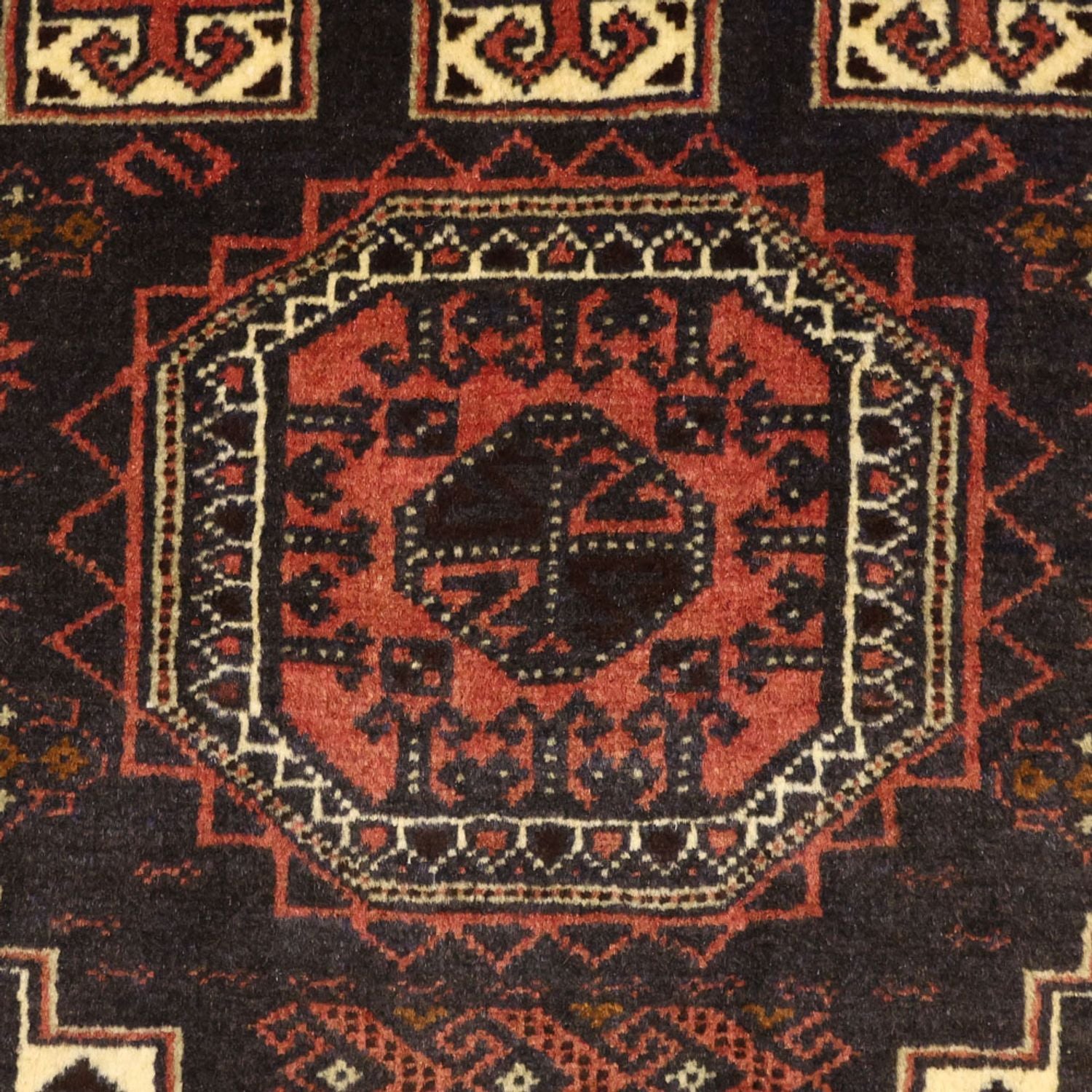 Løber Baluch-tæppe - 196 x 92 cm - mørkerød