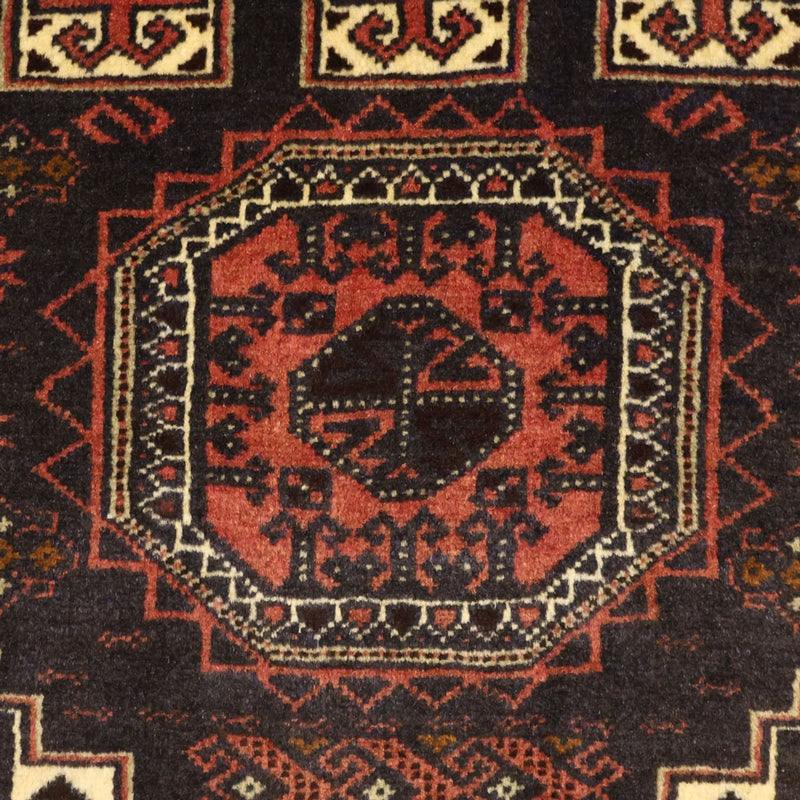 Løber Baluch-tæppe - 196 x 92 cm - mørkerød